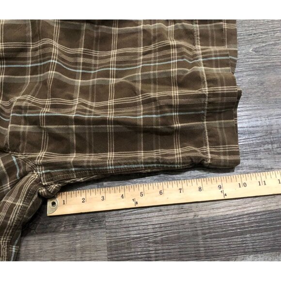 Hollister Mens Size 32 Brown Plaid Flat Front Casual Shorts - Picture 5 of 5